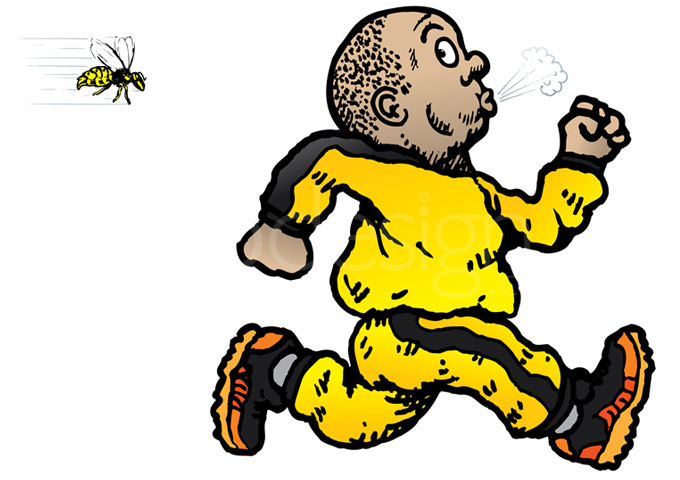 Jogger and wasp